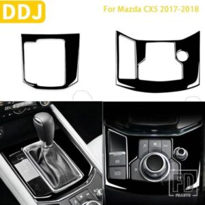 マツダ CX5 CX-5 2017 2018 アクセサリープラスチック黒インテリアマニュアル電子ハンドブレーキパネルトリムステッカー装飾