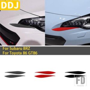 スバル BRZ トヨタ 86 GT86 2016-20 カーボンカーアクセサリーヘッドランプアイブロウカバートリムステッカー