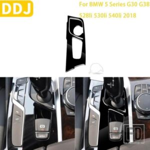 BMW 5 シリーズ G30 G38 528LI 530LI 540LI 2018 アクセサリー光沢ピアノブラックインテリアギアパネルトリムステッカー