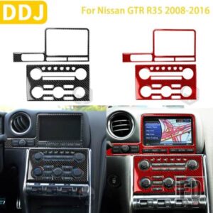 日産 GTR R35 2008-2016 カーアクセサリーカーボンラジオコンソールステッカーナビゲーションディスプレイサラウンドカバー装飾