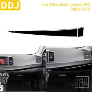三菱ランサー EVO X MR 2008-2015 カーアクセサリープラスチックピアノブラックインテリアピリオンシート収納ボックスパネルトリムステッカー