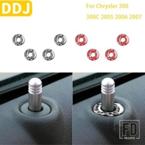 クライスラー 300 300C 2005 2006 2007 カーアクセサリーインテリアカーボンドアロックリングトリムステッカー