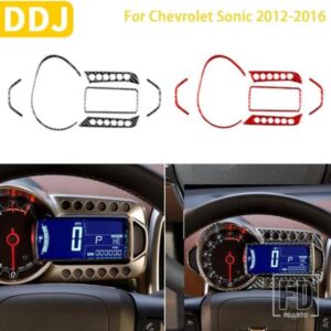 シボレーソニック 2012-16 アクセサリーカーボン車内スピードメーター画面セットパネルトリムステッカー