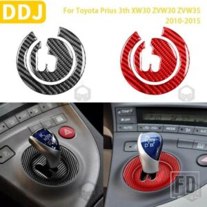 トヨタプリウス XW30 ZVW30 ZVW35 2010-2015 アクセサリーカーボンインテリアギアシフターボックスパネルトリムステッカー装飾