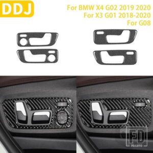 BMW X4 G02 2019 2020 X3 G01 2018-2020 G08 アクセサリーカーボンインテリアドアハンドルパネルトリムステッカー装飾