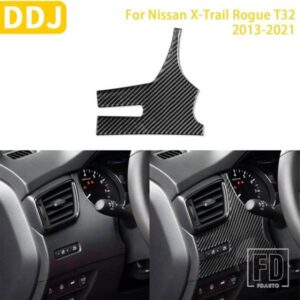 日産エクストレイルローグ T32 2013-2021 アクセサリーカーボンインテリアヘッドライトスイッチパネルトリムステッカー装飾