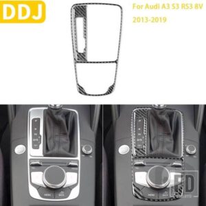 アウディ A3 S3 RS3 8V 2013-2019 カーアクセサリーインテリアカーボンギアシフトパネルフレームセット装飾 LHD RHD