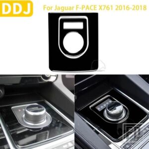 ジャガー F-PACE X761 2016-2018 アクセサリーピアノブラックプラスチックインテリアギアシフトパネルトリムステッカー LHD RHD