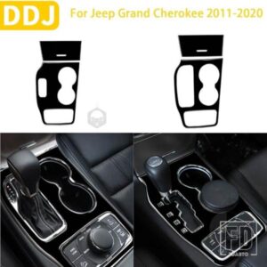 ジープグランドチェロキー 2011-2020 アクセサリーピアノブラックプラスチックインテリアギアカップホルダーパネルトリムステッカー