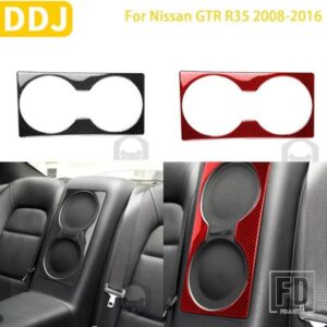 日産 GTR R35 2008-2016 アクセサリーカーボン車内リアセンターホーンパネルトリムステッカー装飾