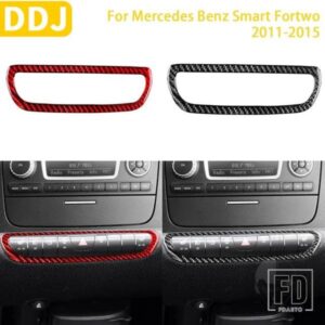 ベンツスマートフォーツー 451 クーペ 2011-2015 アクセサリーカーボン車内シート加熱ボタンフレームトリムステッカー