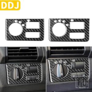 カーボンインテリア自動ヘッドライトスイッチパネルカバートリムステッカー BMW X5 E53 36678