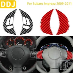 スバルインプレッサ 2009 2010 2011 アクセサリーカーボンインテリアステアリングホイールボタンカバートリムステッカー装飾