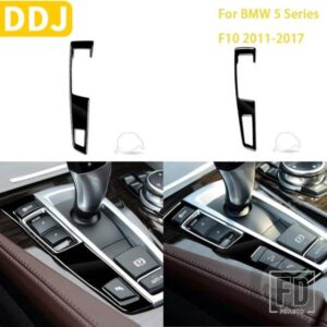 BMW 5 シリーズ F10 2011-2017 アクセサリー光沢ピアノブラックインテリアギアボタンパネルトリムステッカー