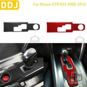 日産 GTR R35 39783-2016 アクセサリーカーボンインテリアギアシフトフレームトリムステッカー装飾