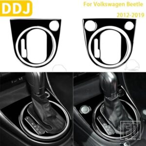 フォルクスワーゲンビートル 2012-2019 カーアクセサリーピアノブラックプラスチックインテリアギアパネルフレームセットトリムステッカー装飾