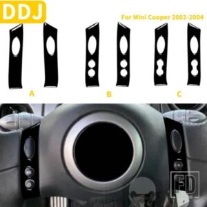 ミニクーパーハッチ 1 R50 R53 2002 2003 2004 ステアリングホイールスイッチボタンパネルカバーステッカー複数のプラスチック