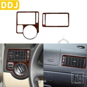 VW ゴルフ 4 MK4 1999-2004 アクセサリー木目調プラスチックインテリアダッシュボードサイドエアアウトレットトリムステッカー