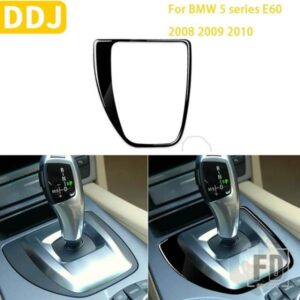 BMW 5 シリーズ E60 2008 2009 2010 アクセサリー光沢ピアノブラックインテリアギアパネルトリムステッカー装飾