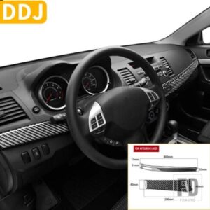 三菱ランサー EVO X MR 2008-2015 センターダッシュトリムカーボンステッカーダッシュボードカバーストリップインテリアカーアクセサリー