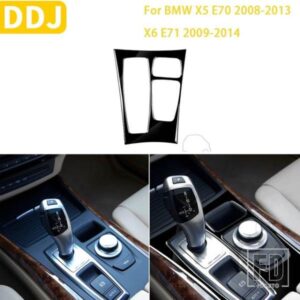 BMW X5 E70 2008-2013 X6 E71 2009-2014 アクセサリー車光沢ピアノブラックインテリアギア高構成トリムステッカー