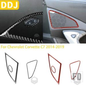 シボレーコルベット C7 2014-19 アクセサリーカーボン車内ドアホーンフレームトリムステッカー