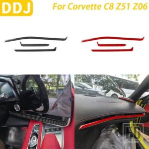 シボレーコルベット C8 Z51 Z06 カーアクセサリーカーボンセンターコンソールダッシュボードエアベントパネルカバー装飾ステッカー