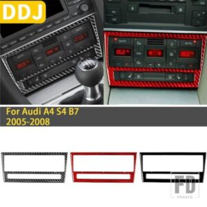 アウディ A4 S4 B7 2005 2006 2007 2008 アクセサリーカーボンインテリア空調パネルカバートリムステッカー装飾