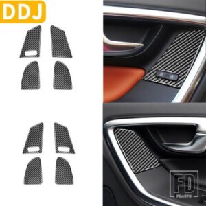 ボルボ S60 V60 XC60 2010-2018 アクセサリーカーボンインテリアドアロックスイッチパネルトリムカバーステッカースタイリング