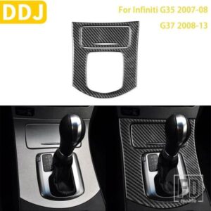 インフィニティ G35 2007-2008 G37 2008-2013 アクセサリーカーボン自動車インテリアギアパネルカバートリムステッカーセット