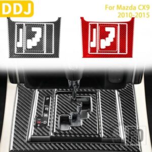 マツダ CX9 2010-15 アクセサリーカーボンインテリアギアシフトパネルトリムステッカー装飾