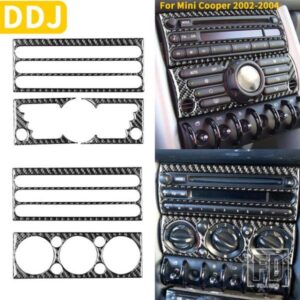 ミニクーパーハッチ 1 R50 R53 2002 2003 2004 ダッシュボードセンターコントロールパネルカバーカーボンステッカー自動