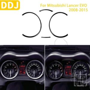 三菱ランサー EVO X MR 2008-2015 カーアクセサリープラスチックピアノブラックインテリアスピードメーターフレームトリムステッカー装飾