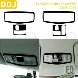 三菱ランサー EVO X MR 2008-2015 カーアクセサリープラスチックピアノブラックインテリアルーフ読書灯パネルトリムステッカー