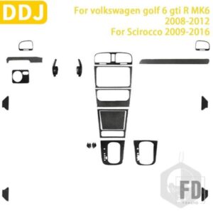 VW ゴルフ 6 GTI R MK6 シロッコ 2008-2012 カーボンセンターコントロールパネルエアベントギアシフトフレームトリムステッカー