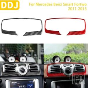 メルセデスベンツスマート 451 フォーツー 2011-2015 アクセサリーカーボン車内中央エアアウトレットトリムステッカー装飾