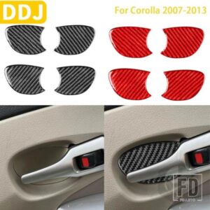 トヨタカローラ 2007-13 アクセサリーカーボンインテリアインナードアハンドルカバートリムステッカー