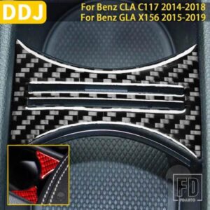 カーボンメルセデスベンツ CLA C117 2014-2018 GLA X156 2015-2019 車内カップホルダー装飾トリムステッカー