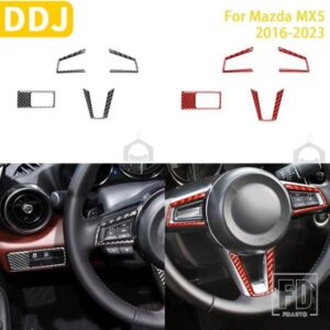 マツダ MX5 ミアータ ND 2016-2023 アクセサリーカーボンインテリアステアリングホイールヘッドライトパネルトリムステッカー装飾