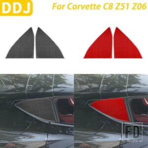 シボレーコルベット C8 Z51 Z06 2020-2023 カーアクセサリーカーボン外装三角窓カバー装飾ステッカー