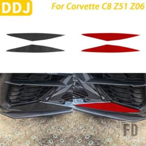 シボレーコルベット C8 Z51 Z06 2020-2023 カーアクセサリーカーボンフロントバンパースポイラー吸気ベントカバートリムステッカー