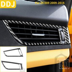 2 個カーボンサイド空調穴エアベントフレームステッカーインテリア BMW Z4 E89 Z シリーズ 2009-2016 ロードスター
