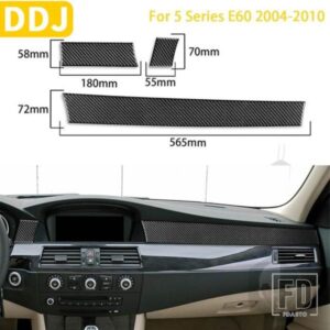 BMW 5 シリーズ E60 2004-2010 アクセサリーカーボン車内助手席中央制御計器トリムステッカー