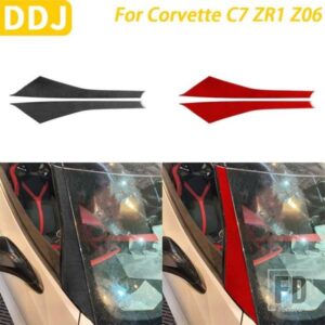 シボレーコルベット C7 ZR1 Z06 2014-2019 カーアクセサリーカーボンアウターフロントガラス A ピラーパネルカバートリムステッカー