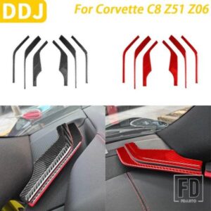 シボレーコルベット C8 Z51 Z06 2020-2023 アクセサリーカーボンダッシュボードサイドスピーカーパネルカバーインテリアステッカー