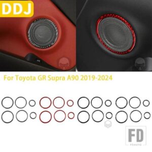 トヨタ GR スープラ A90 A91 MK5 2019-22 アクセサリーカーボンインテリアホーンリングトリムステッカー装飾