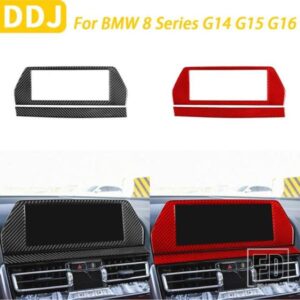 BMW 8 シリーズ G14 G15 G16 2019-2022 カーアクセサリーカーボンセンターコンソールナビゲーションスクリーンフレームカバートリムステッカー