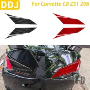 シボレーコルベット C8 Z51 Z06 2020-2023 カーアクセサリーカーボンリアテールライトアイブロウパネルカバー装飾ステッカー