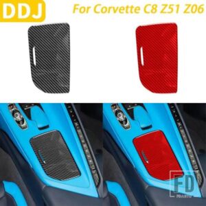 シボレーコルベット C8 Z51 Z06 カーアクセサリーカーボンセンターコンソール水カップホルダーパネルカバー装飾ステッカー