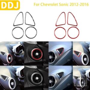 シボレーソニック 2012-2016 アクセサリーカーボン車内計器パネルデフォッガーエアアウトレットトリムステッカー